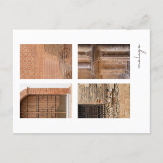 Postcard with the sights of Malaga in Spain