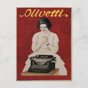 Postcard with Vintage Ad Print from Italy