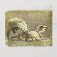 Postcard with Vintage Baseball Print