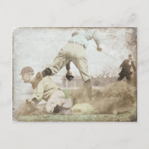 Postcard with Vintage Baseball Print