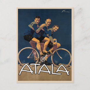 Postcard With Vintage Bicycle Poster Print