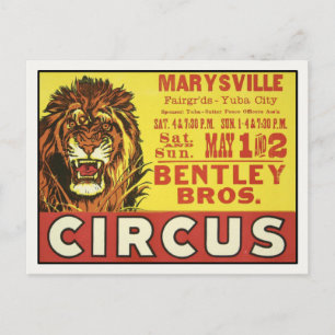 Postcard with Vintage Circus Poster