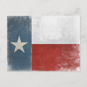 Postcard with Vintage Distressed Texas Flag