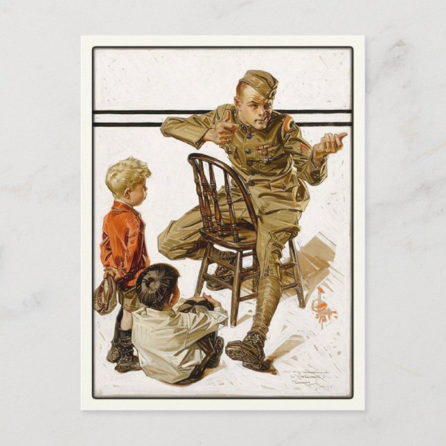 Postcard with Vintage Magazine Cover Art (Front)