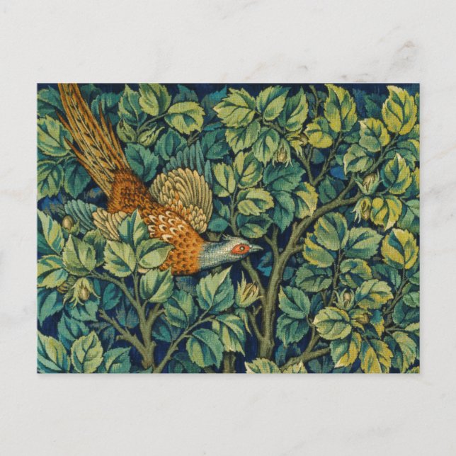 POSTCARD WITH WILLIAM MORRIS "PHEASANT" DESIGN (Front)