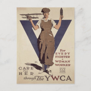 Postcard with WWII Propaganda Poster Print