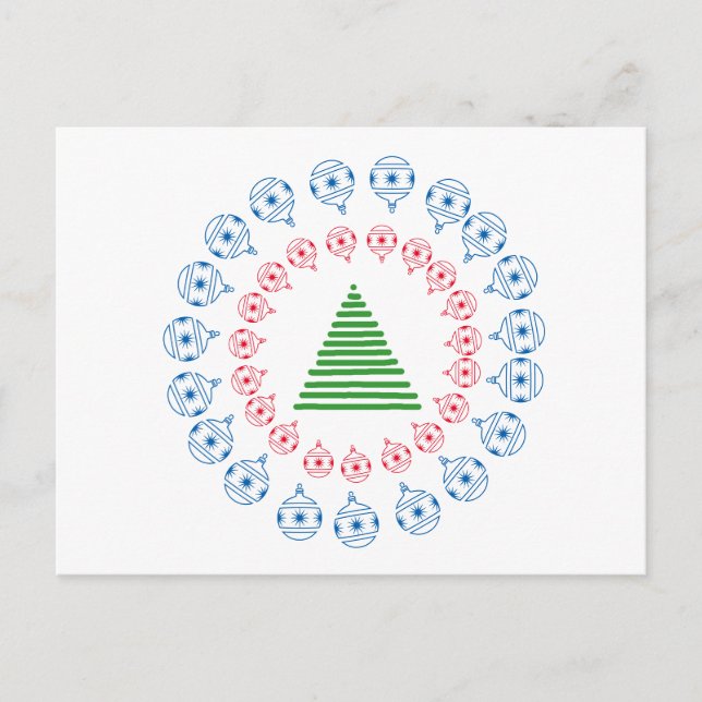 Postcard - Xmas Tree and Decorations (Front)