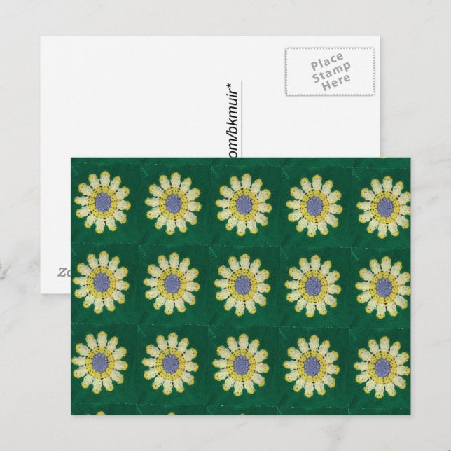 Postcard - Yellow Daisy Afghan Pattern (Front/Back)
