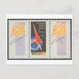 Postcard Yuri Gagarins flight in Vostk 1