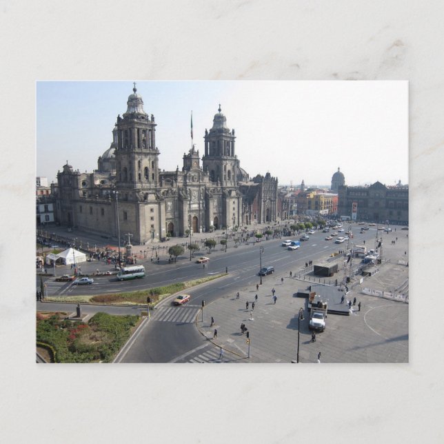 Postcard Zocalo Cathedral, Mexico City (Front)