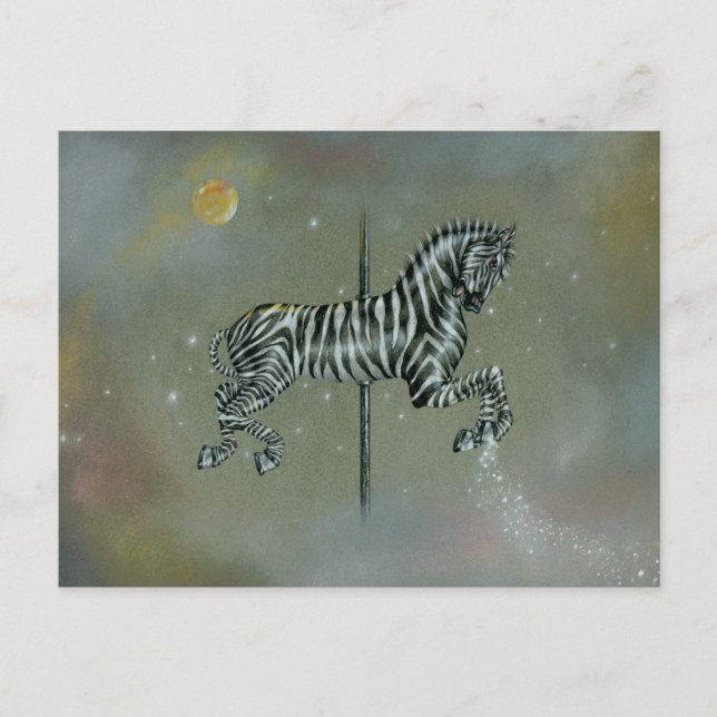 Postcards - Carousel Zebra (Front)