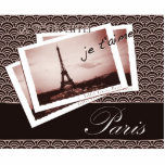 Postcards from Paris Photo Sculpture Key Ring<br><div class="desc">Art deco style collage of the Eiffel Tower - very romantic version! Don't you want to go there?</div>