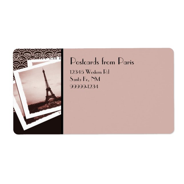 Postcards from Paris Return Address Labels (Front)