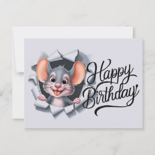 Postcards Happy Birthday Souris 03