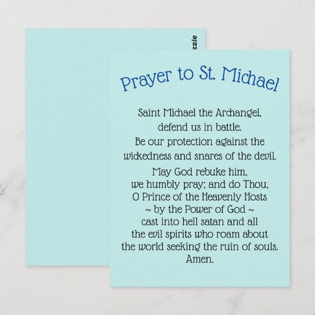 Postcards Prayer to Saint Michael the Archangel  (Front/Back)