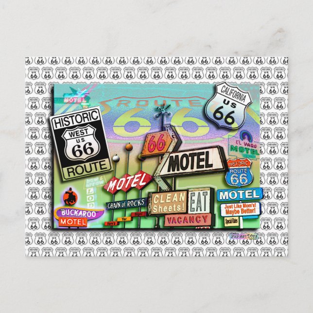 Postcards - Route 66 The Mother Road 18SQ (Front)