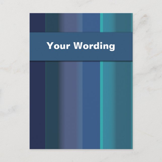 Postcards template - customisable blue stripes (Front)