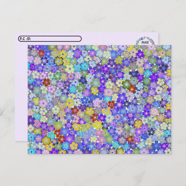 Postcrossing - Beautiful Colourful Floral Postcard (Front/Back)