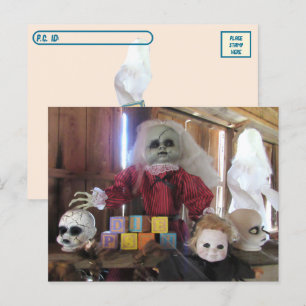 Postcrossing - Creepy Halloween Doll Postcard