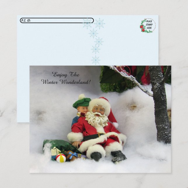Postcrossing - Fallen Skating Santa Claus Postcard (Front/Back)
