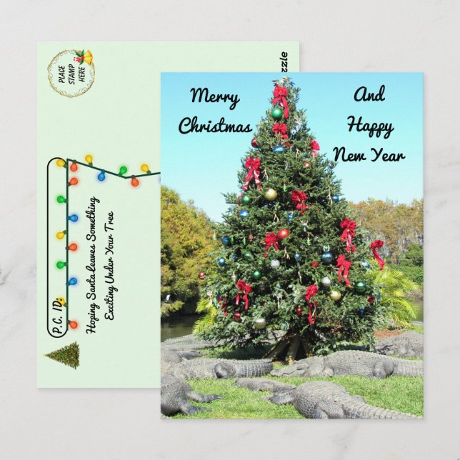 Postcrossing - Florida Gator Christmas Tree Postcard (Front/Back)
