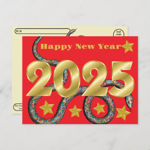 Postcrossing Happy 2025 Year of the Snake Postcard