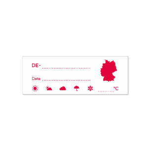 Postcrossing ID DE Germany Weather Date Self-inking Stamp
