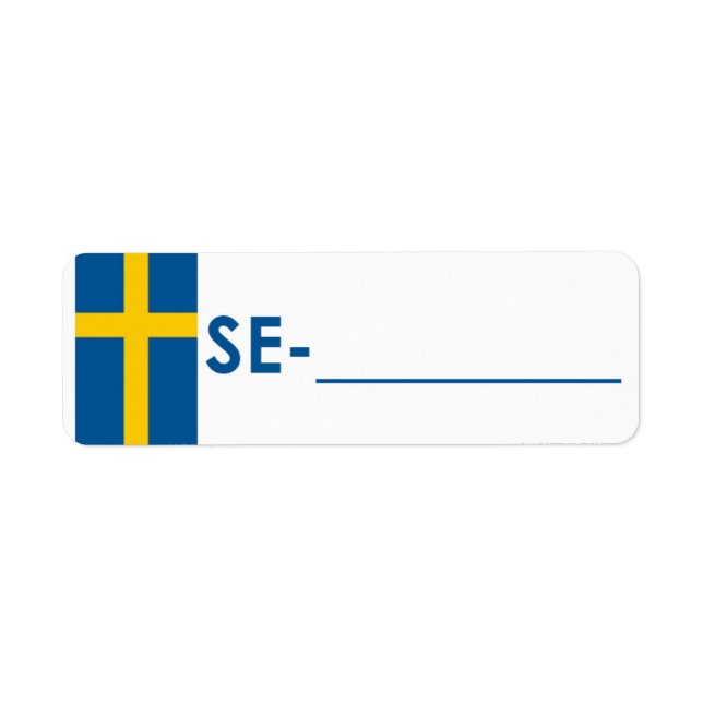 Postcrossing ID Label Sweden "Flag Style" (Front)