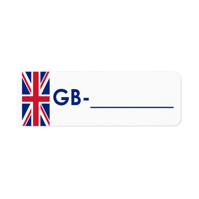 Postcrossing ID Label United Kingdom "Flag Style" (Front)