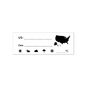Postcrossing ID US America Weather Date C Self-inking Stamp
