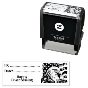 Postcrossing ID USA, USA Eagle Design, Self-inking Stamp