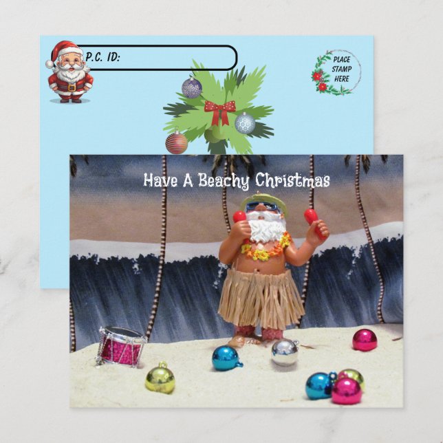 Postcrossing - Santa Claus Beach Party Christmas  Postcard (Front/Back)