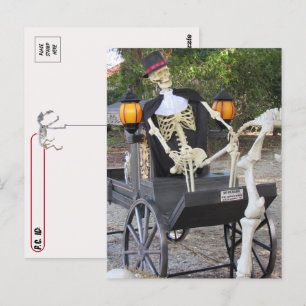 Postcrossing - Skeleton Horse Carraige Postcard