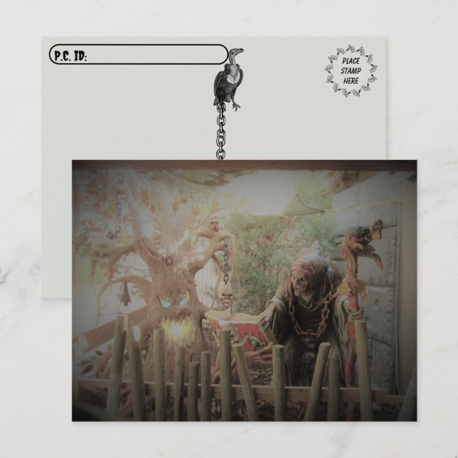 Postcrossing - Spooky Witch Halloween Postcard (Front/Back)