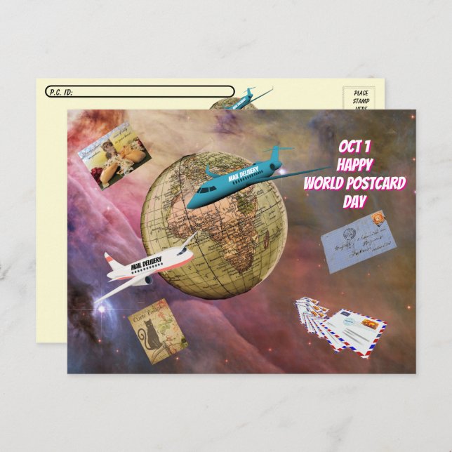 Postcrossing World Postcard Day Postcard (Oct 1) (Front/Back)