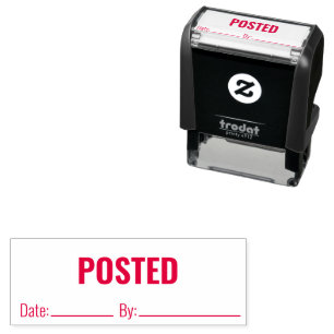 POSTED By and Date Line Business Text Template Self-inking Stamp