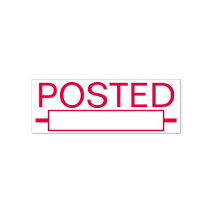 POSTED with area - Basic Office or Business Bank Self-inking Stamp