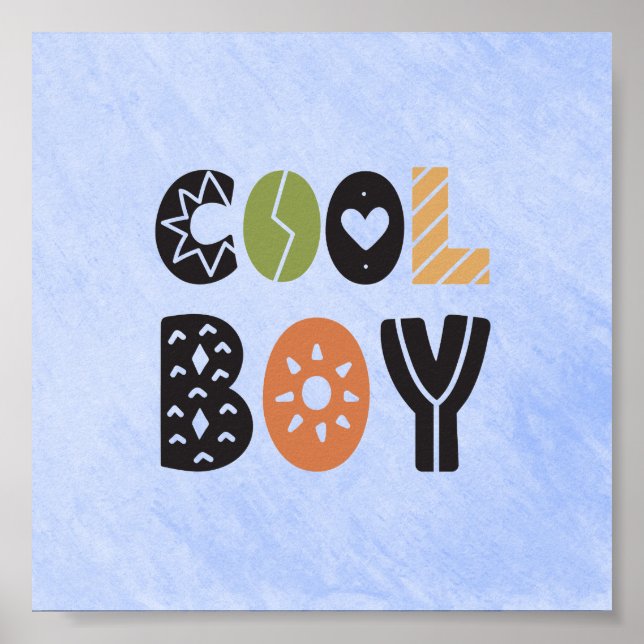 Poster (15,2 x 15,2cm) - Cool Boy (Front)