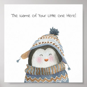 Poster (15,2 x 15,2cm) - Little Penguin