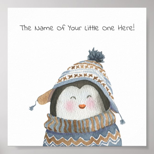 Poster (15,2 x 15,2cm) - Little Penguin (Front)