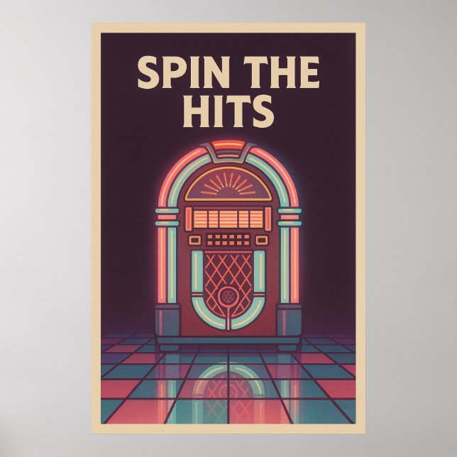 Poster 25, Spin the Hits, Vintage (Front)