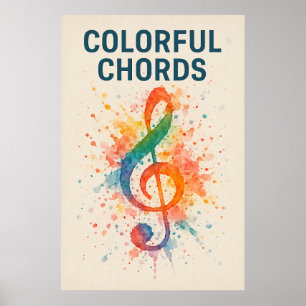 Poster 45, Colorful Chords, Vintage Art