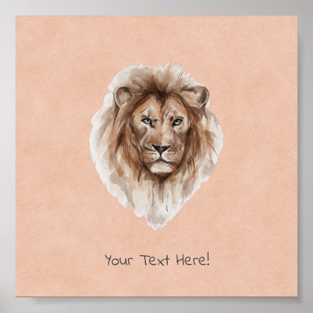 Poster (6 x 6 inch) - Lion (Front)