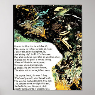 Poster 8x10 Vintage Illustration Witches Faust