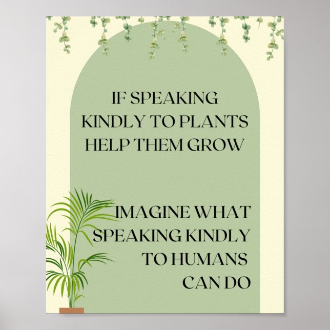 Poster A4 Speak Kindly to Plants (Front)