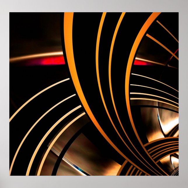 Poster Abstract Art Gold Space 2 (Front)