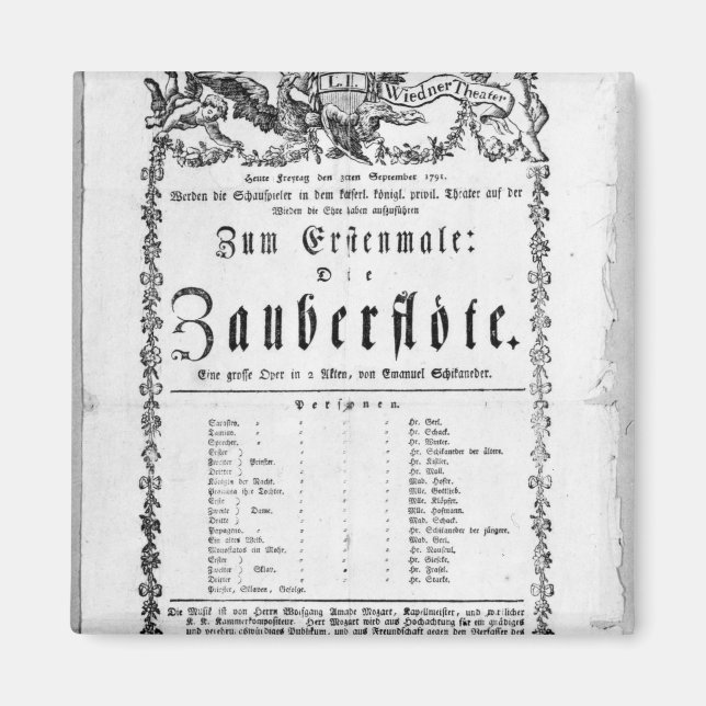 Poster advertisement of `The Magic Flute' Magnet (Front)