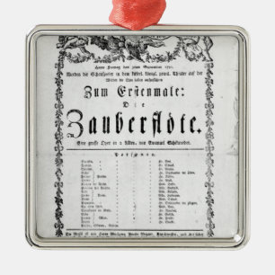 Poster advertisement of `The Magic Flute' Metal Tree Decoration