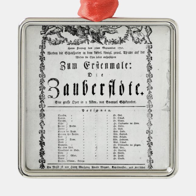 Poster advertisement of `The Magic Flute' Metal Tree Decoration (Front)