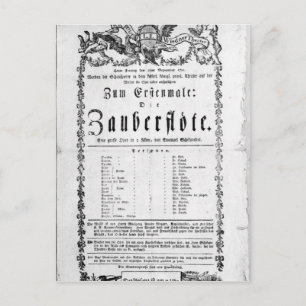 Poster advertisement of `The Magic Flute' Postcard